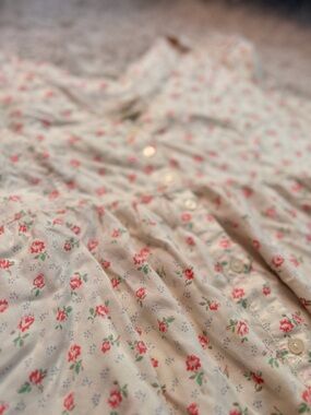 Ralph Lauren Cream Midi Dress with Pink Floral Print